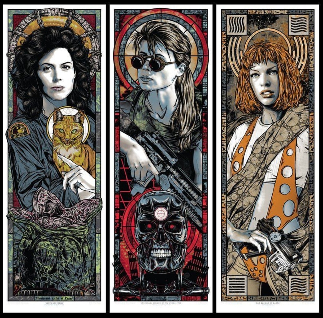 1096x1080, 576 Kb / чужой, терминатор, пятый элемент, Сигурни Уивер, Sigourney Weaver, сара коннор, лилу