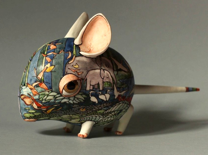 841x630, 100 Kb / мышонок, слоны, роспись, скульптура, статуэтка