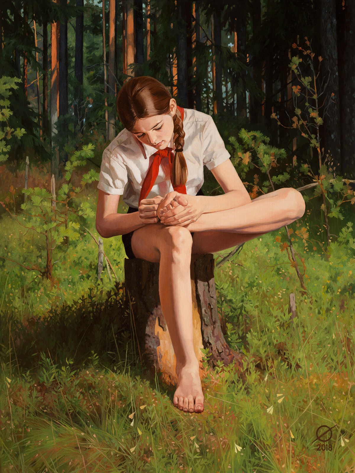 1200x1600, 575 Kb / девка, пионер, галстук, нога, заноза, рисунок, doping-pong studio