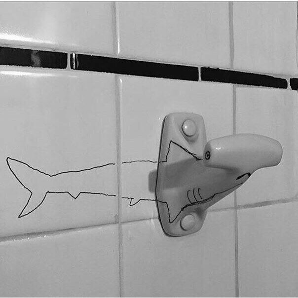 604x604, 46 Kb / рыба молот, крючок, кафель, плитка, рисунок