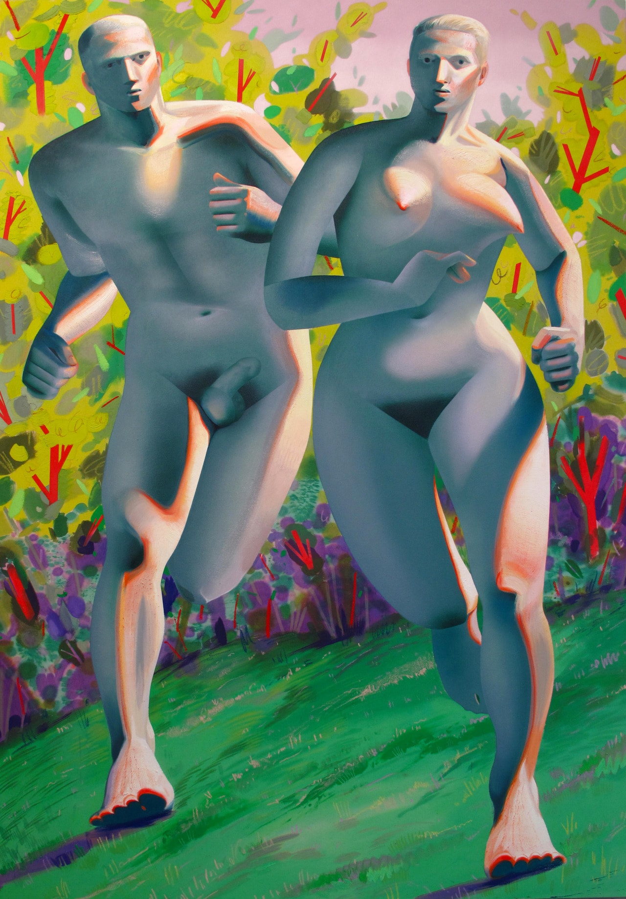 1280x1837, 436 Kb / бегуны, мужик, баба, хуй, рисунок