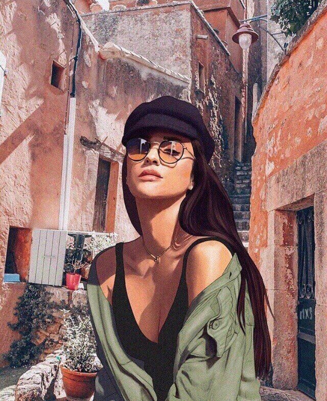 640x783, 187 Kb / кепка, рубашка, городок, улица, очки