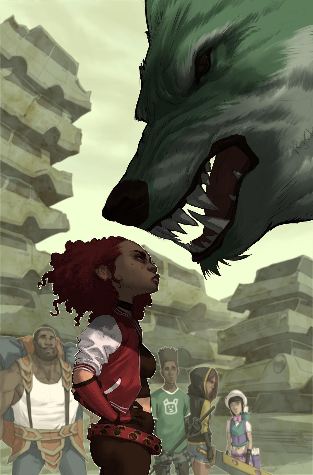 1280x1942, 184 Kb / johnnyrocwell, красная шапочка, волк, свалка, автомобили