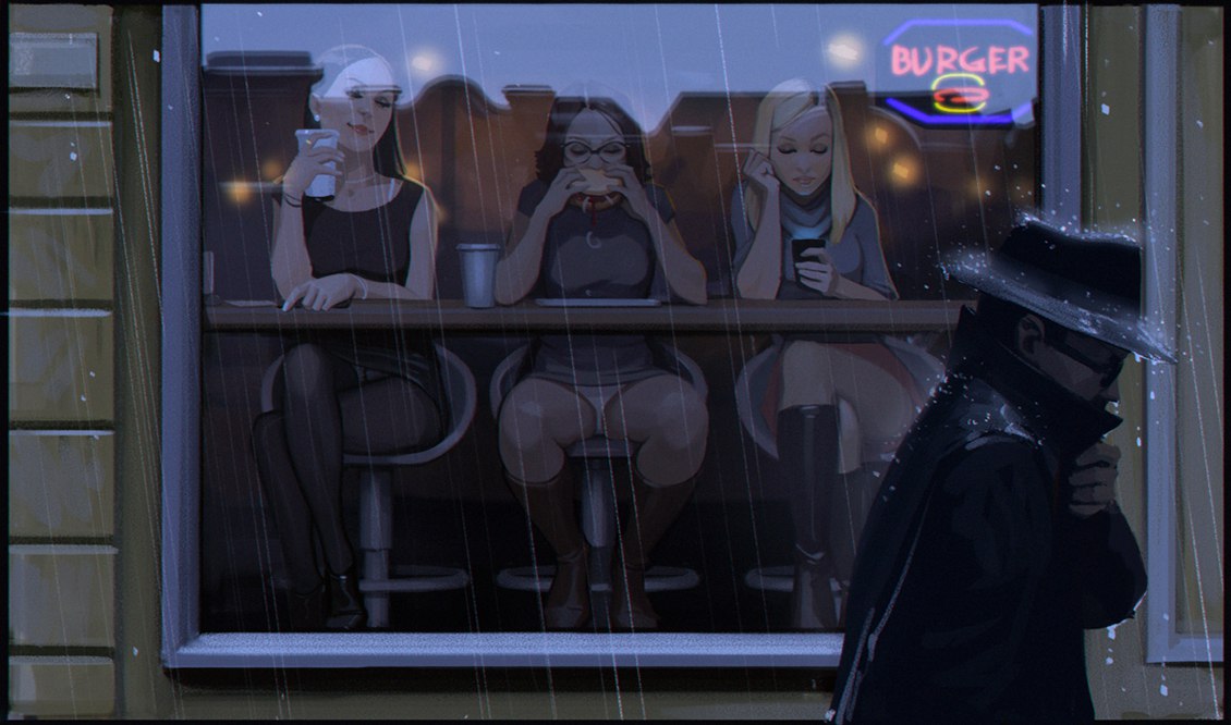 1130x666, 117 Kb / витрина, бургерная, стол, ноги, трусы, Глухов Михаил