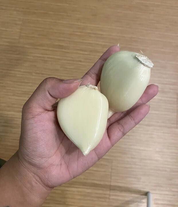 621x720, 59 Kb / Рука, чеснок, два зубчика, зубчик