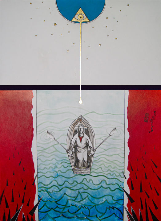 523x720, 66 Kb / картина, жизнь, Алекс, Юстинофф, лодка, река, берега, око