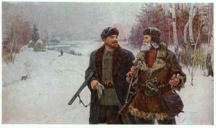 700x415, 44 Kb / ленин, ружье, крестьянин, зима