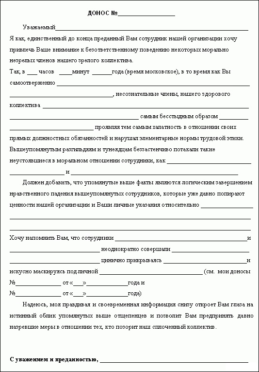 534x765, 133 Kb / Донос, бланк
