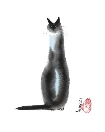 407x510, 33 Kb / кошка, акварель