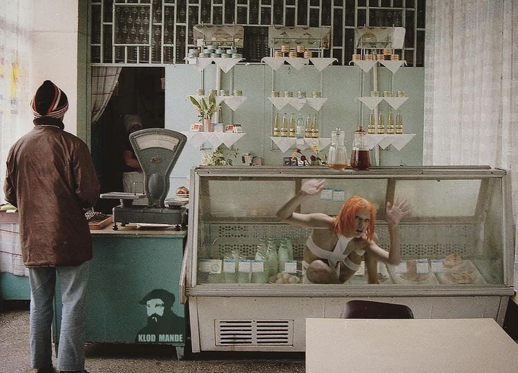 750x541, 129 Kb / гастроном, совок, витрина, весы, лилу, Milla Jovovich, Милла Йовович