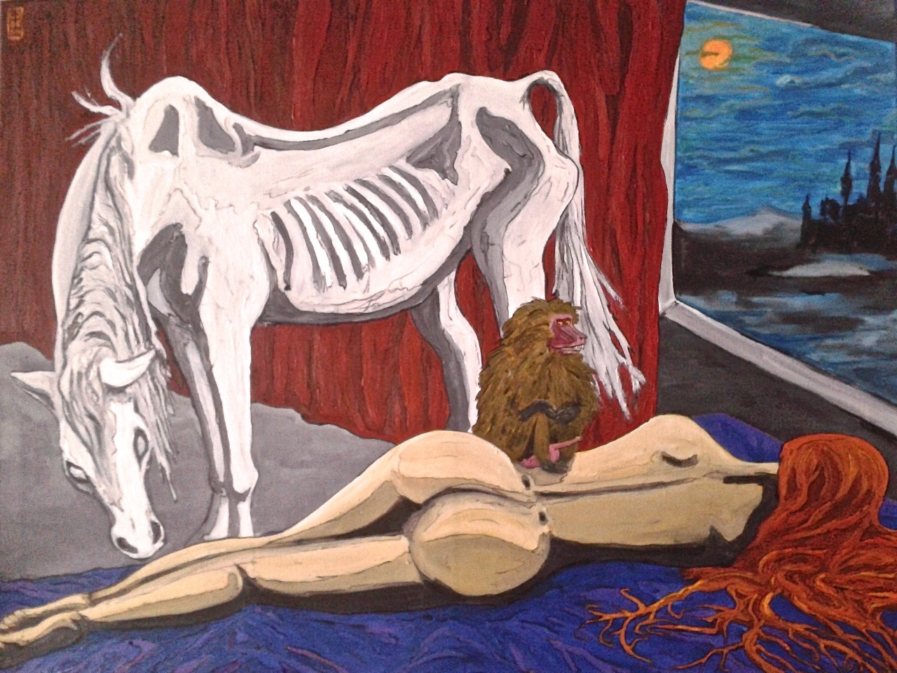 1280x960, 377 Kb / девка, рыжая, лошадь, кляча, обезьяна, хуй, рисунок