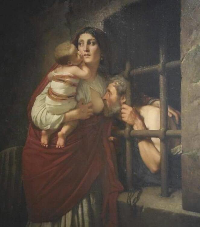 663x751, 43 Kb / Картина, решётка, грудь, РИМСКОЕ МИЛОСЕРДИЕ