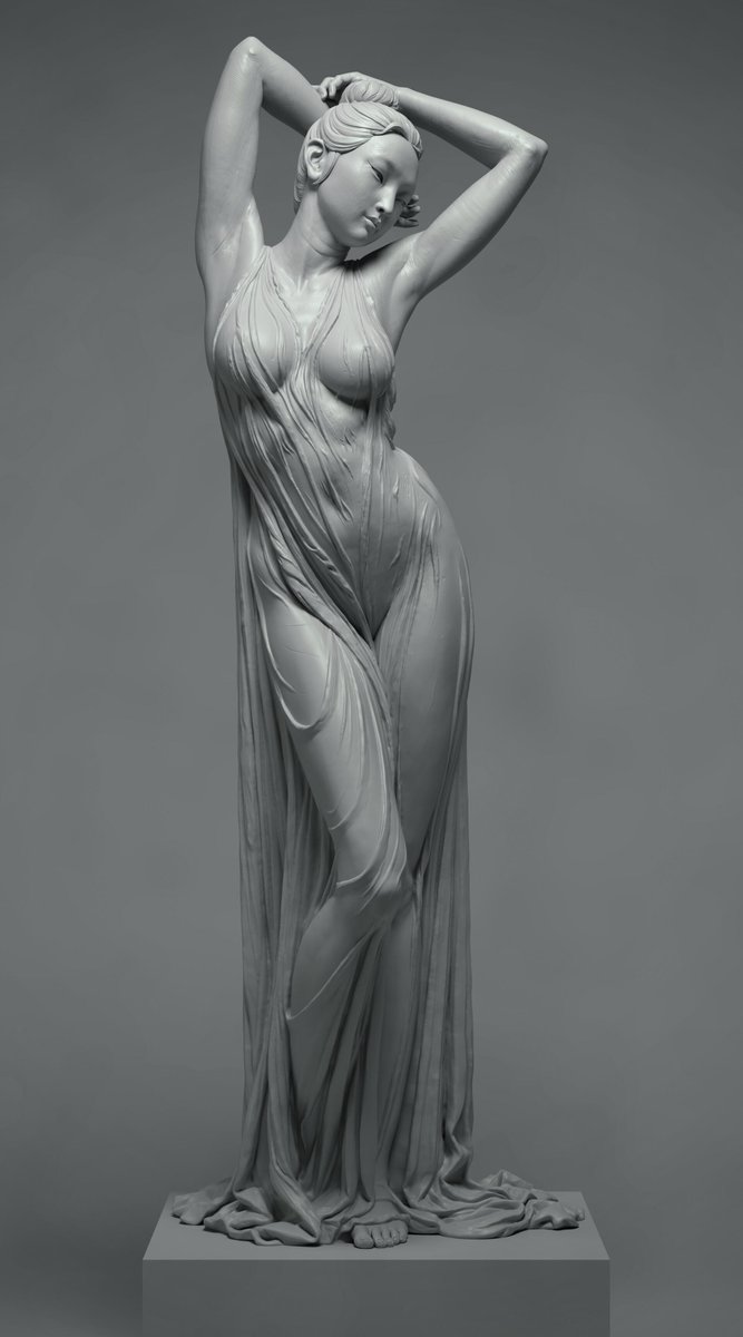 667x1200, 52 Kb / женщина, азиатка, скульптура, ч/б