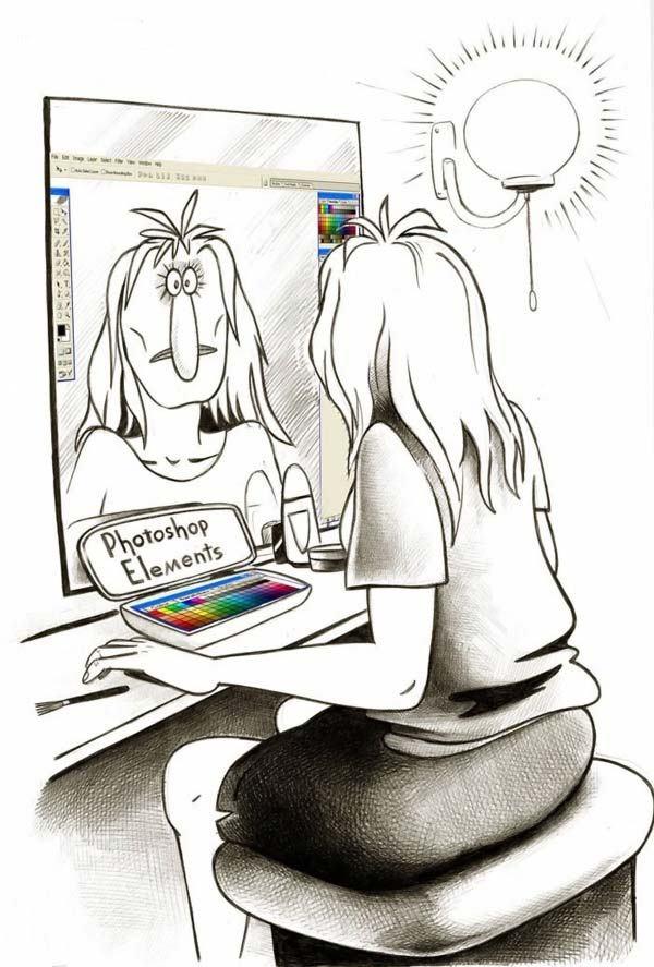 600x887, 84 Kb / женщина, зеркало, фотошоп, косметика