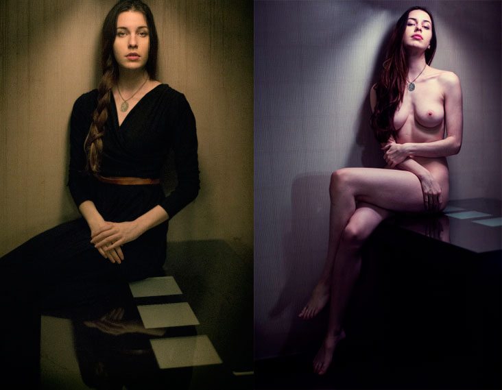 732x569, 44 Kb / женщина, столик, платье, кулон, коса, Aellagirl