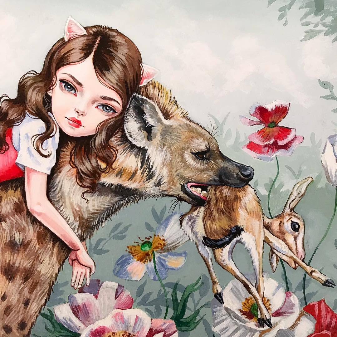 1080x1080, 207 Kb / девка, ушки, гиена, рисунок, юлия филипенко