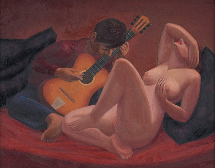 700x549, 98 Kb / девка, голая, гитарист, ой всё!, рисунок