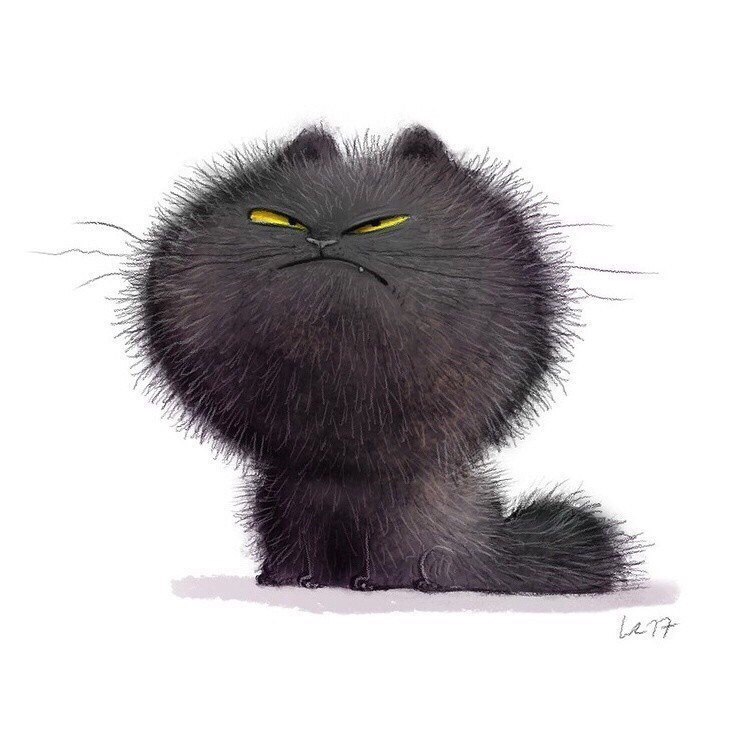 730x730, 122 Kb / Кот, 77, Муррзик, Murrzik, рисунок, злой