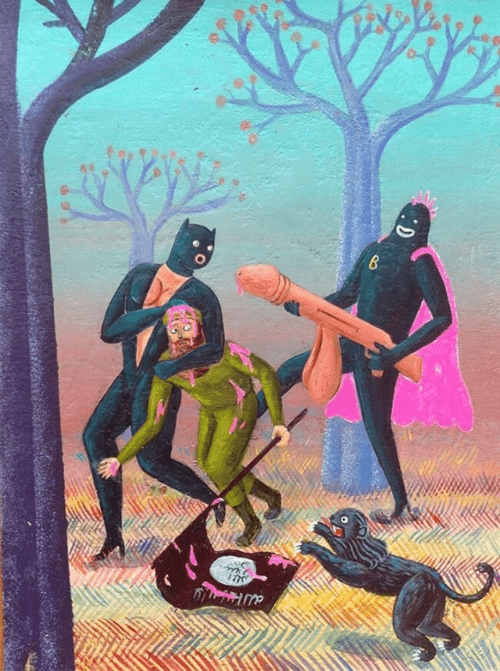 500x671, 183 Kb / женщина-кошка, автомат, нех, рисунок