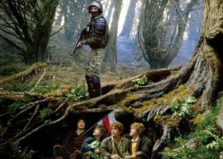 750x533, 116 Kb / фродо, флаг, властелин колец