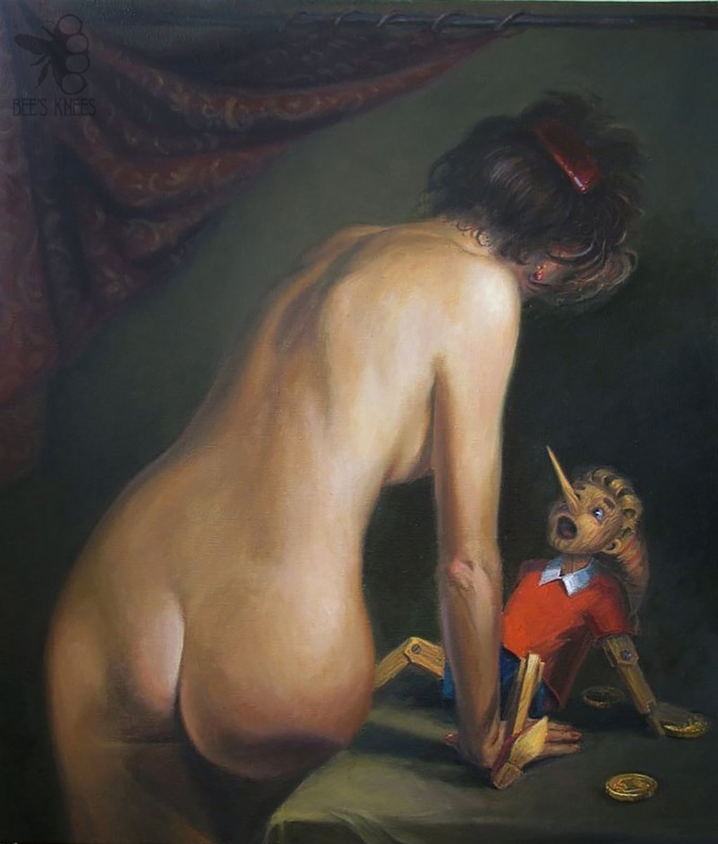 1022x1200, 102 Kb / девка, буратино, монета, золотой, рисунок