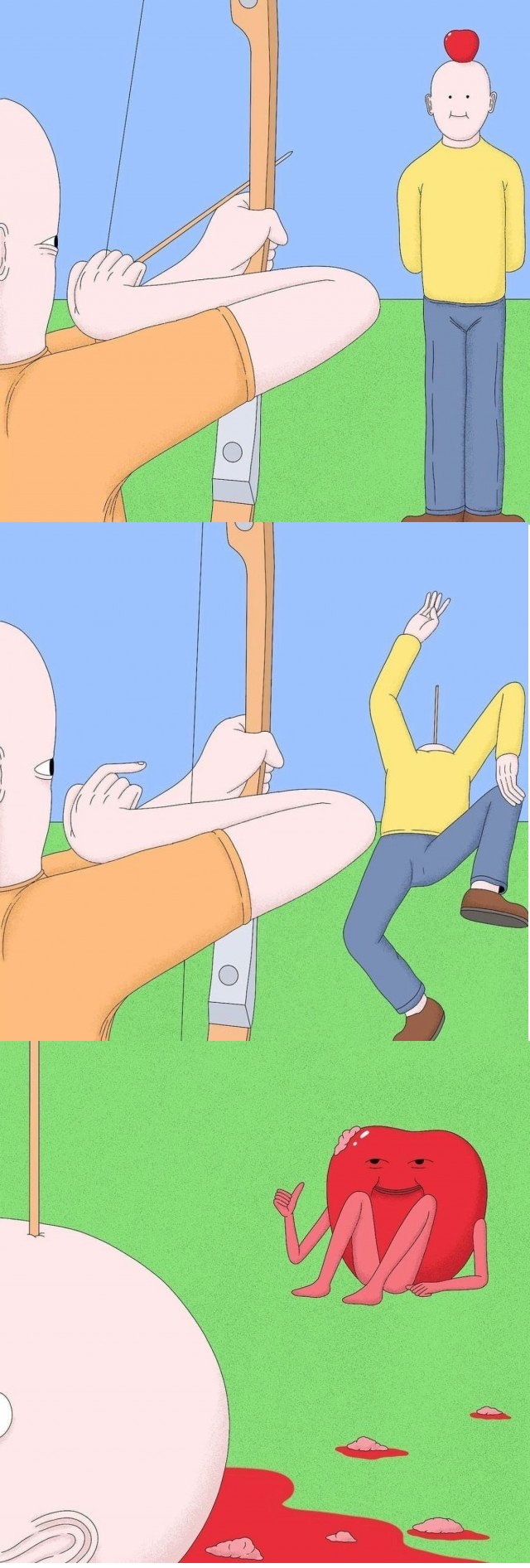 640x1892, 269 Kb / лучник, лук, яблоко