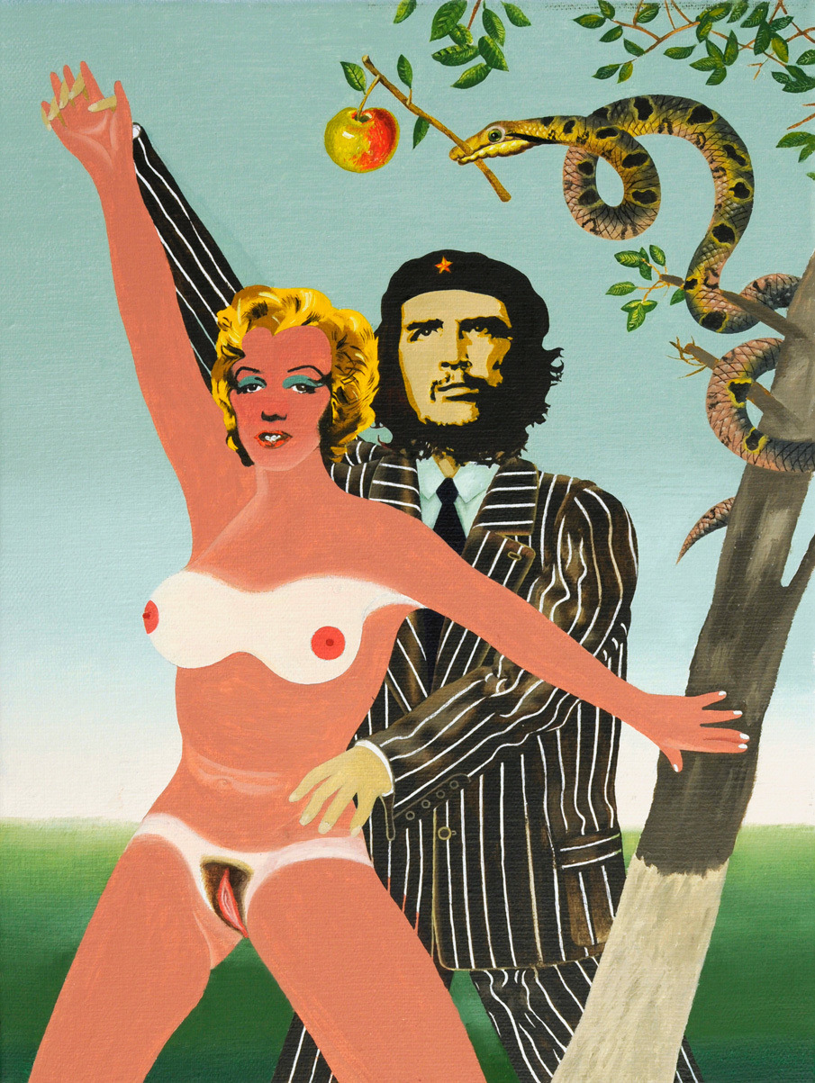 905x1203, 452 Kb / Че Гевара, змея, яблоко, рисунок, Marilyn Monroe, Мэрилин Монро, след от загара