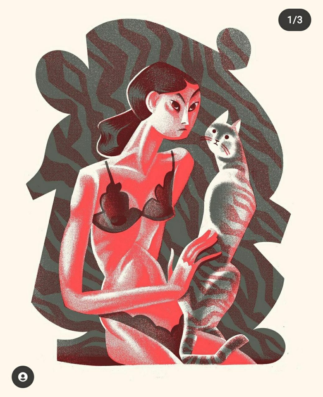 1039x1280, 239 Kb / рисунок, девушка, кошка