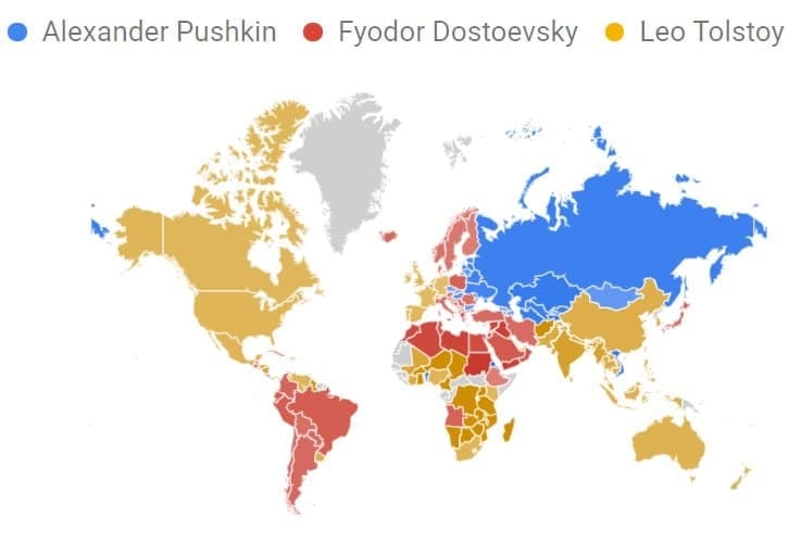 726x499, 37 Kb / карта, классики, пушкин, толстой, достоевский