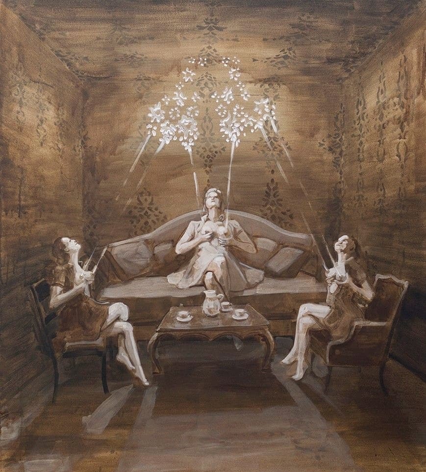 869x962, 190 Kb / девки, молоко, брызги, рисунок