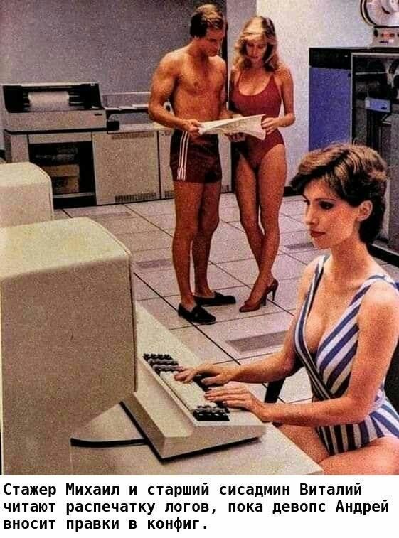 561x757, 89 Kb / ЭВМ, две бабы, мужик, плавки, купальники, терминал, клавиатура