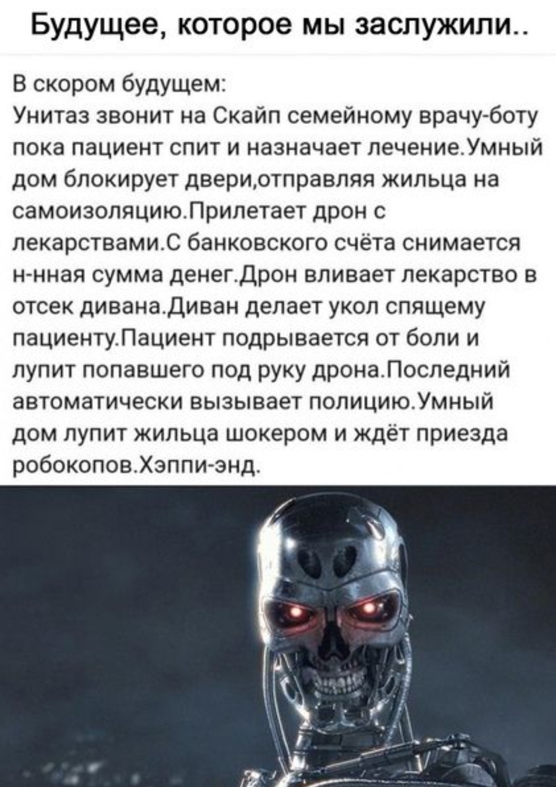 1080x1530, 413 Kb / будущее, заслужили, дрон, унитаз, скайп, диван