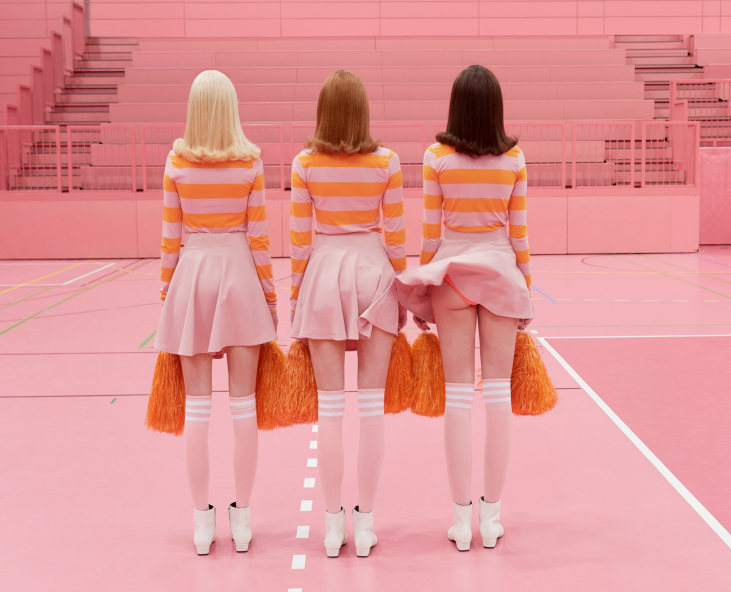 1500x1214, 595 Kb / розовый, полоса, чирлидинг, три, трое