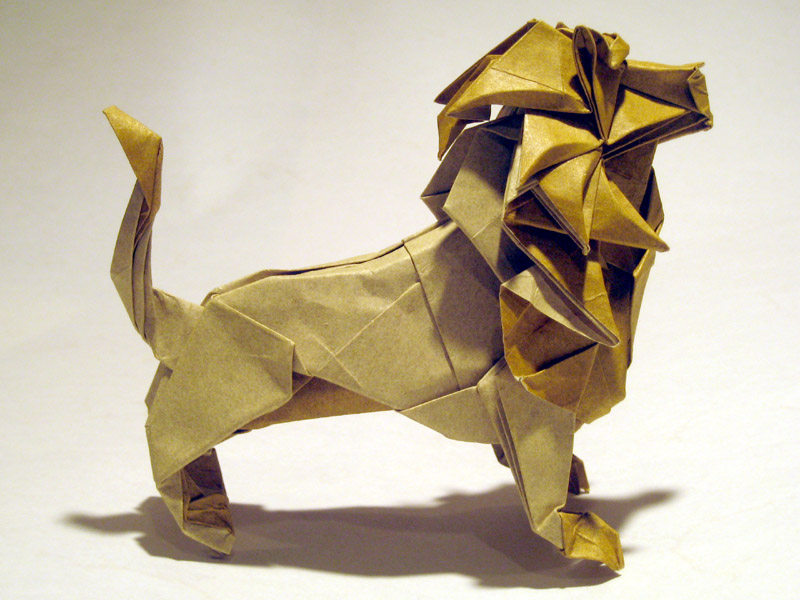 800x600, 128 Kb / лев, кошка, оригами