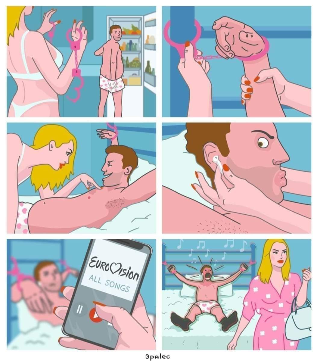 1053x1199, 96 Kb / Евровидение, наручники, холодильник, трусы, игра, пытка