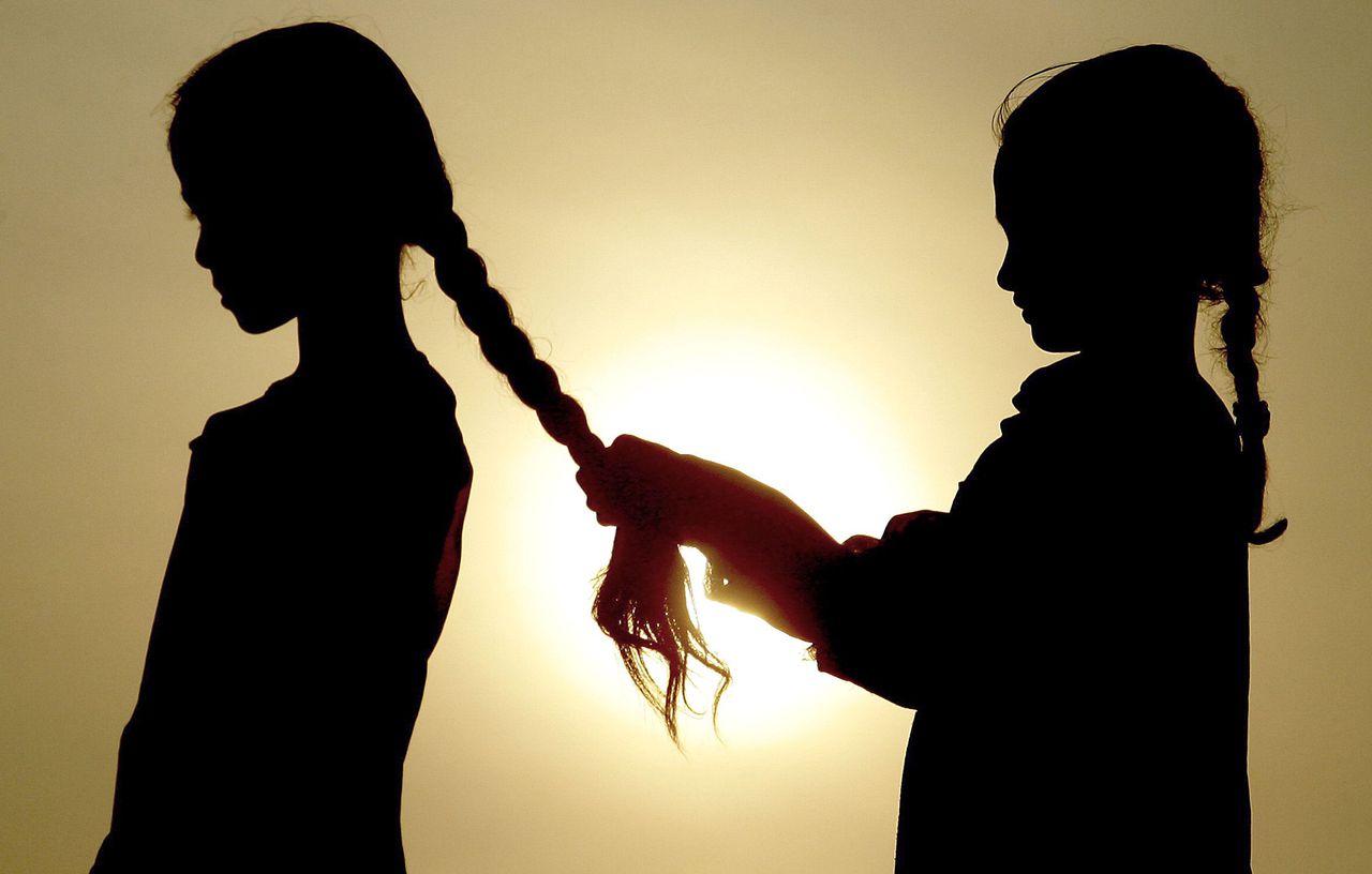 1280x816, 62 Kb / девочки, коса, закат