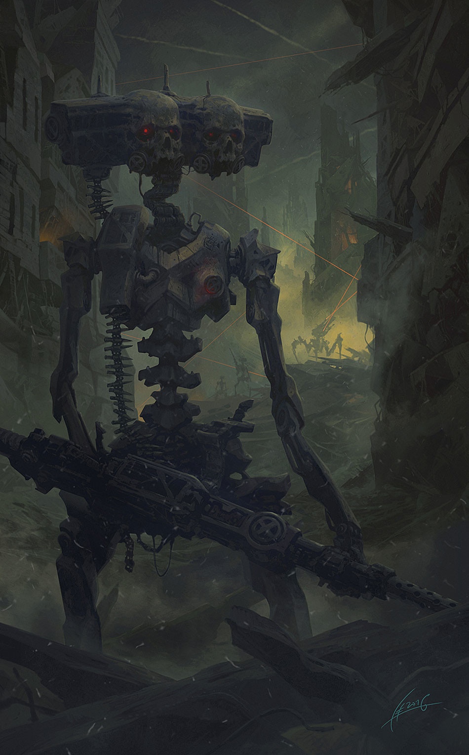 950x1528, 339 Kb / терминатор, череп, рисунок