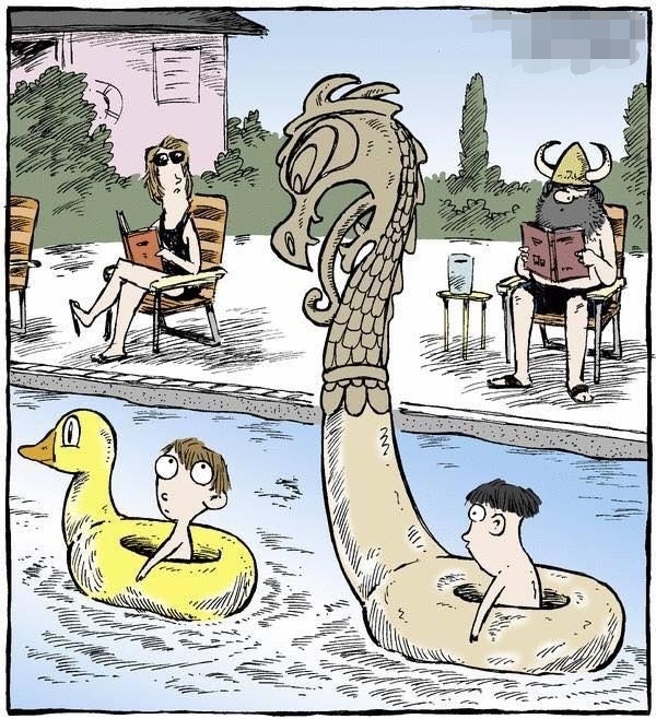 600x658, 207 Kb / бассейн, круг, утка, драккар