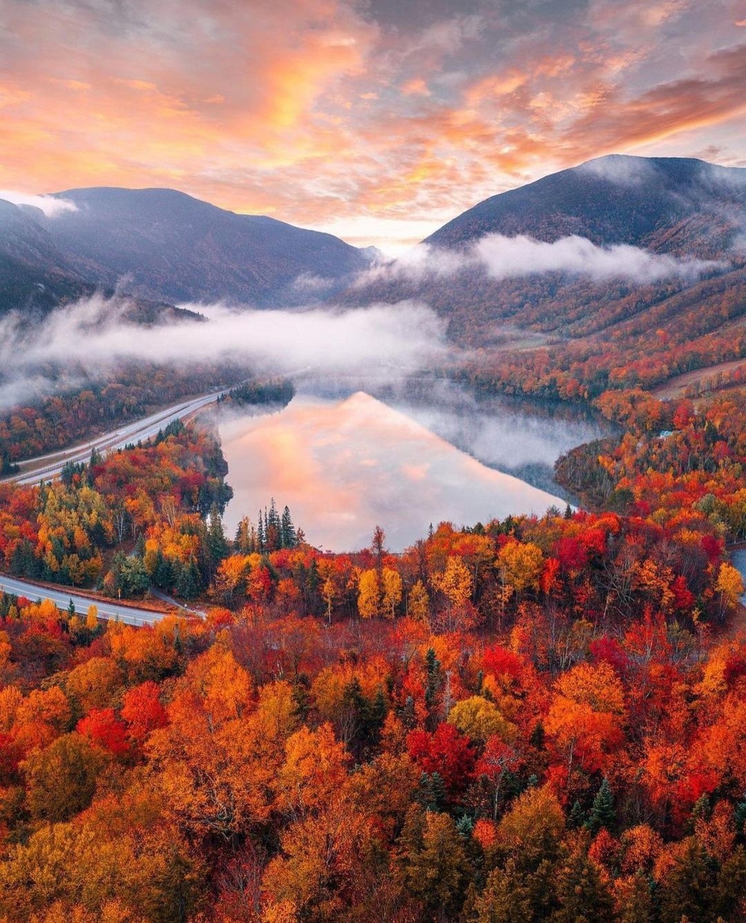 1080x1335, 617 Kb / осень, озеро, дорога, горы