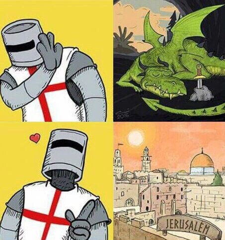 453x483, 103 Kb / дракон, рыцарь, Иерусалим