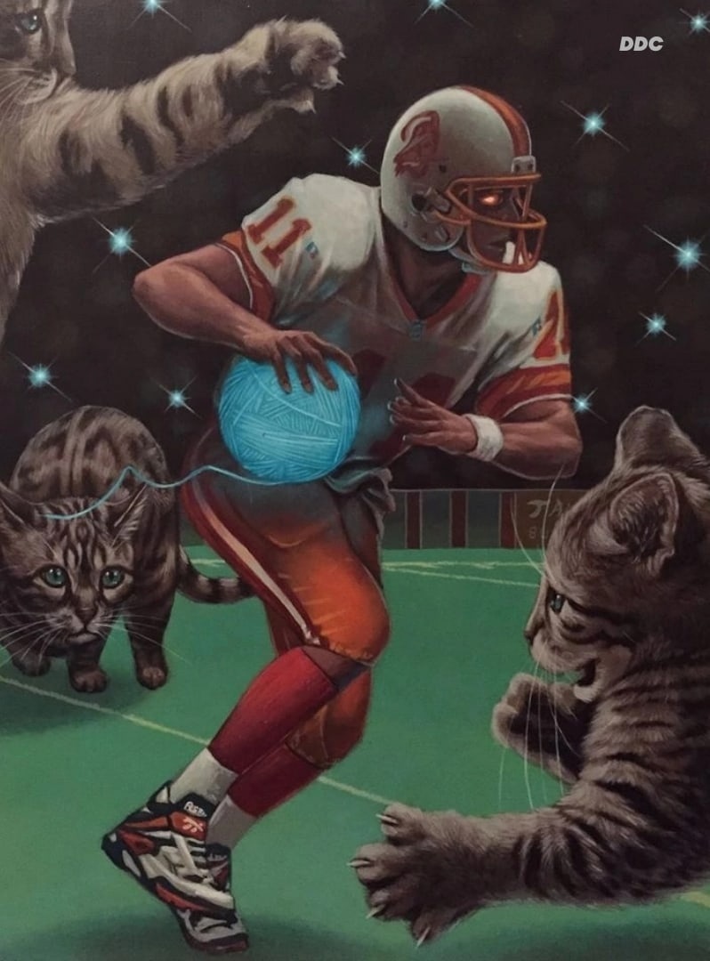 798x1080, 171 Kb / коты, клубок, футболист