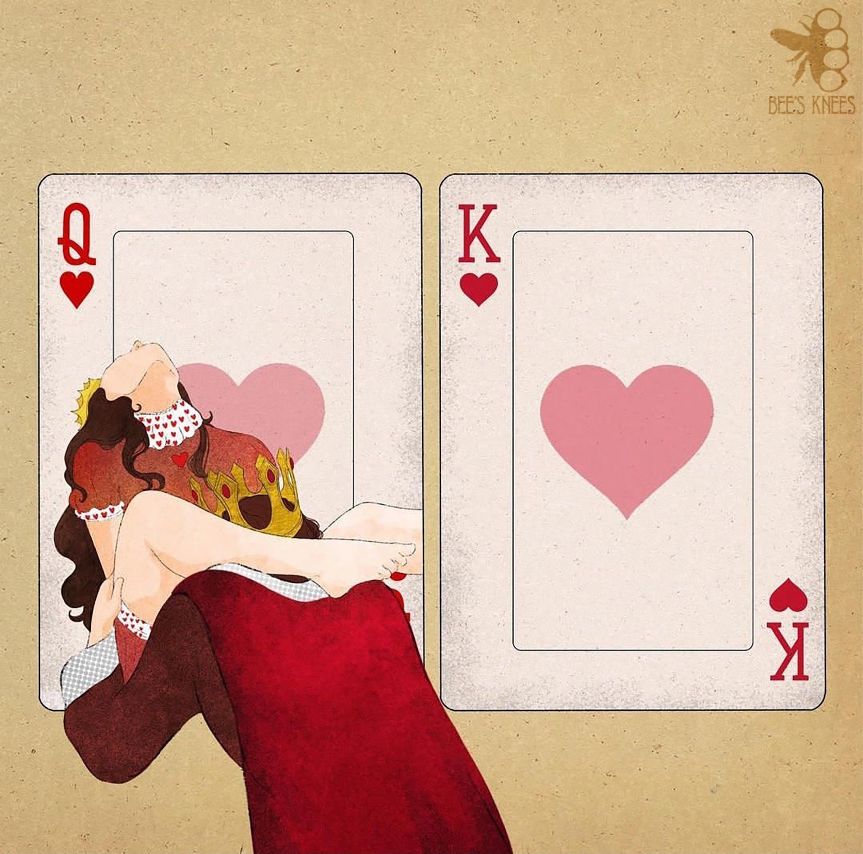 1739x1721, 597 Kb / королева, король, черви, карты, куннилингус