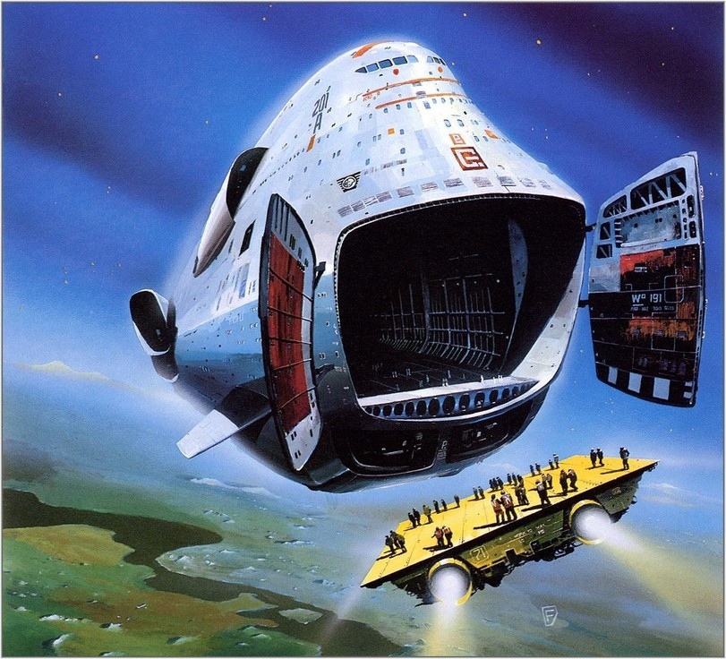 811x736, 282 Kb / Chris Foss, корабль, платформа