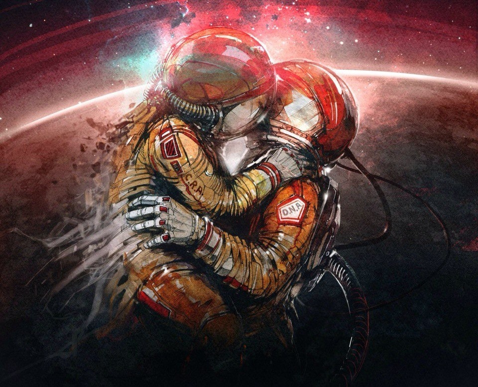 960x778, 360 Kb / космонавт, поцелуй