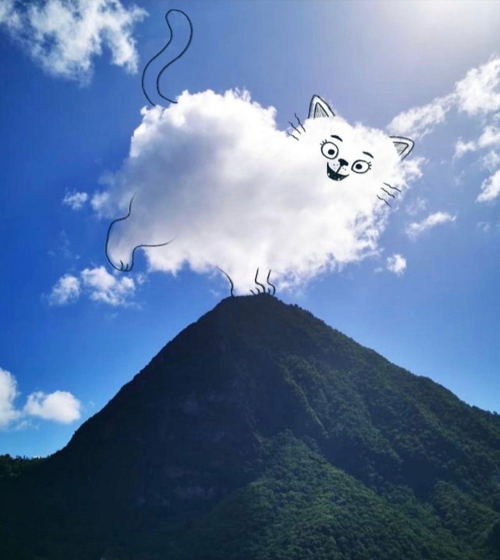 720x807, 109 Kb / Гора, кот, облако, облака