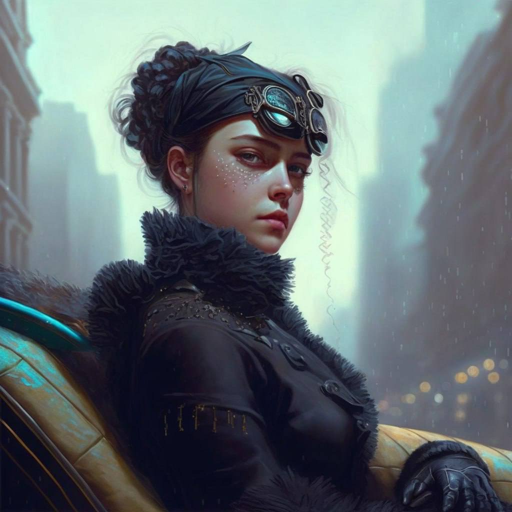 1024x1024, 74 Kb / киберпанк, неизвестная, стимпанк, незнакомка