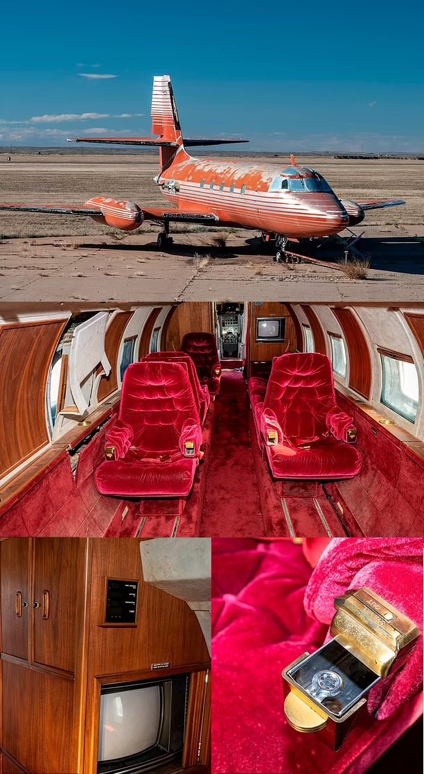 612x1116, 272 Kb / самолет, Lockheed 1329 Jetstar, аукцион, пустыня, США, Элвис Пресли