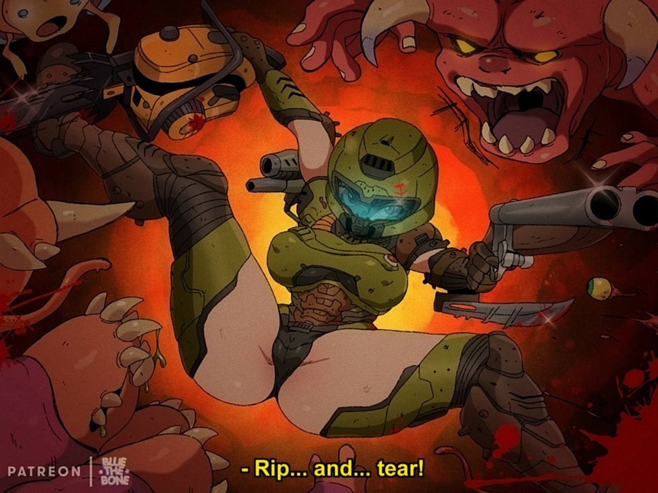 1280x960, 139 Kb / bluethebone, Doom, рисунок, арт