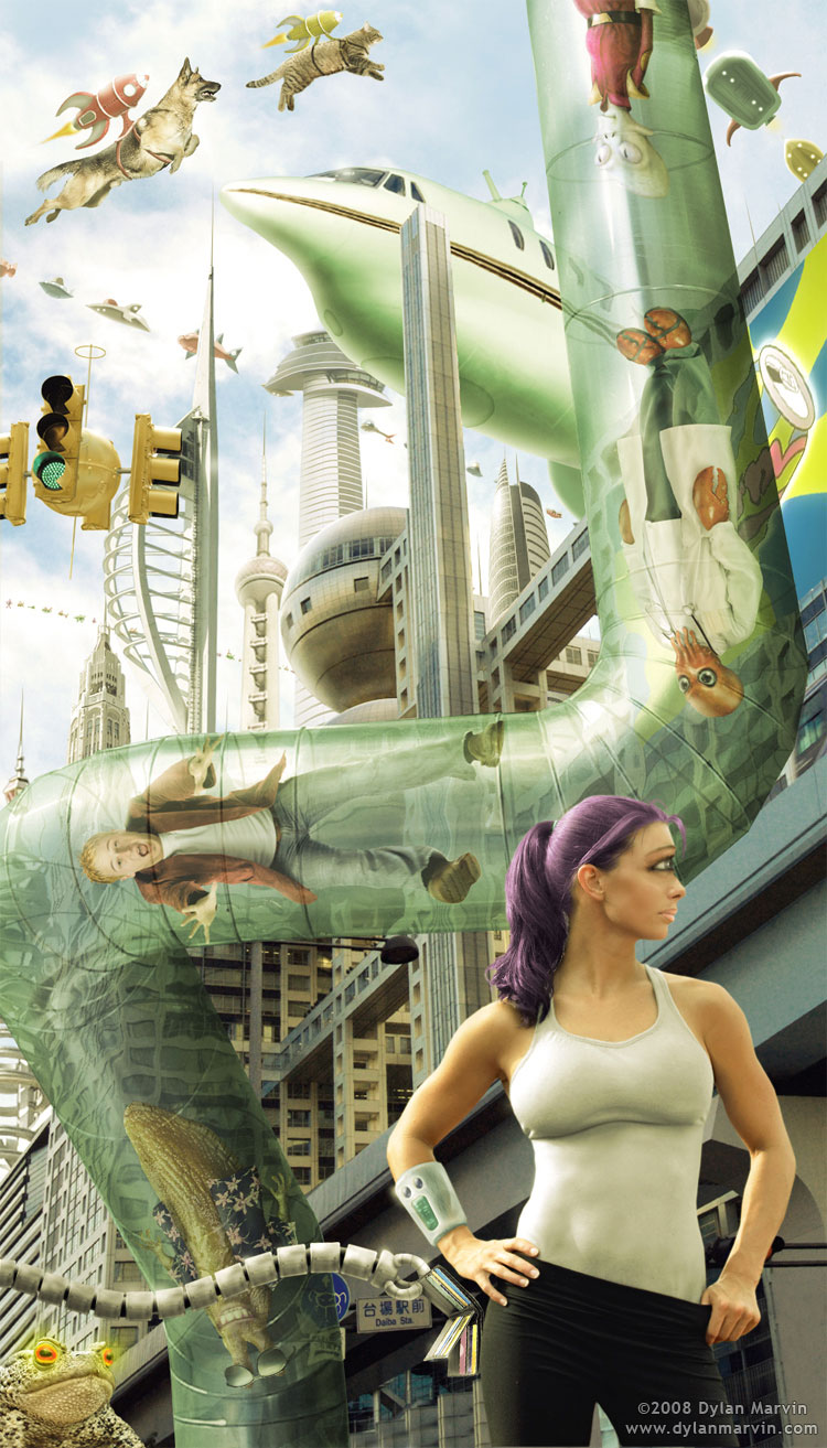 750x1313, 235 Kb / футурама, лила, гипножаба, зольдберг, бендер, фрай, киф, будущее