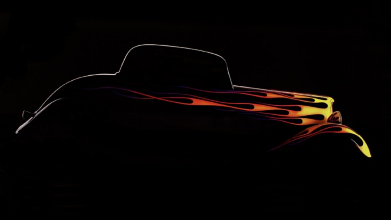 1334x750, 32 Kb / силуэт, автомобиль, огонь, аэрография